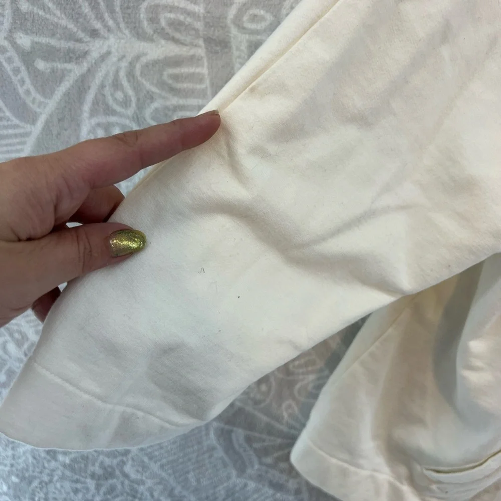 CROFT & BARROW CREAM CAPE BLAZER JACKET WARM XL TOP SHIRT BLOUSE POCKETS EUC